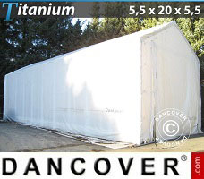 Lagerhalle Titanium 5,5x20x4x5,5m, Weiß